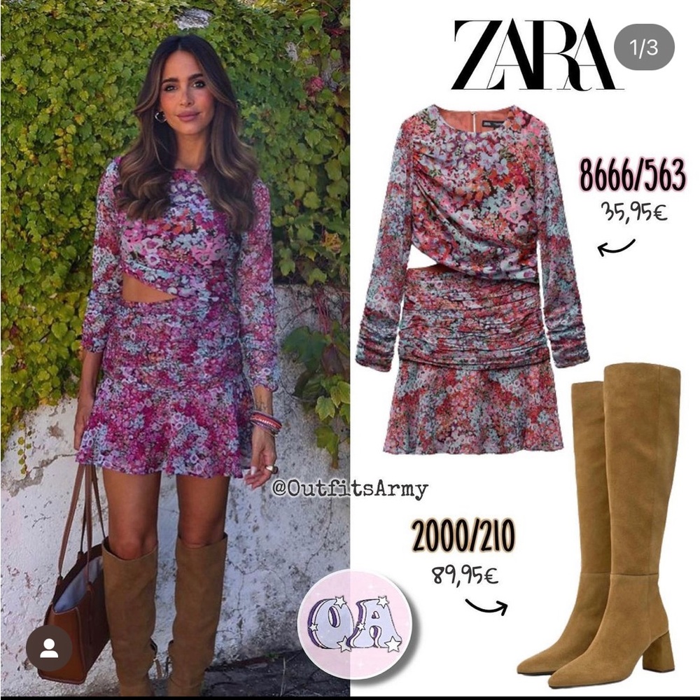 Floral print mini dress